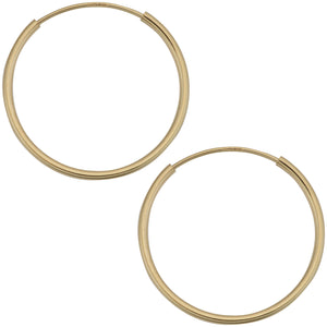 14k Yellow Gold Endless Hoop Earrings