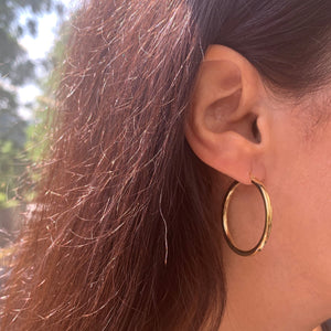 14k Gold Tube Hoop Earrings
