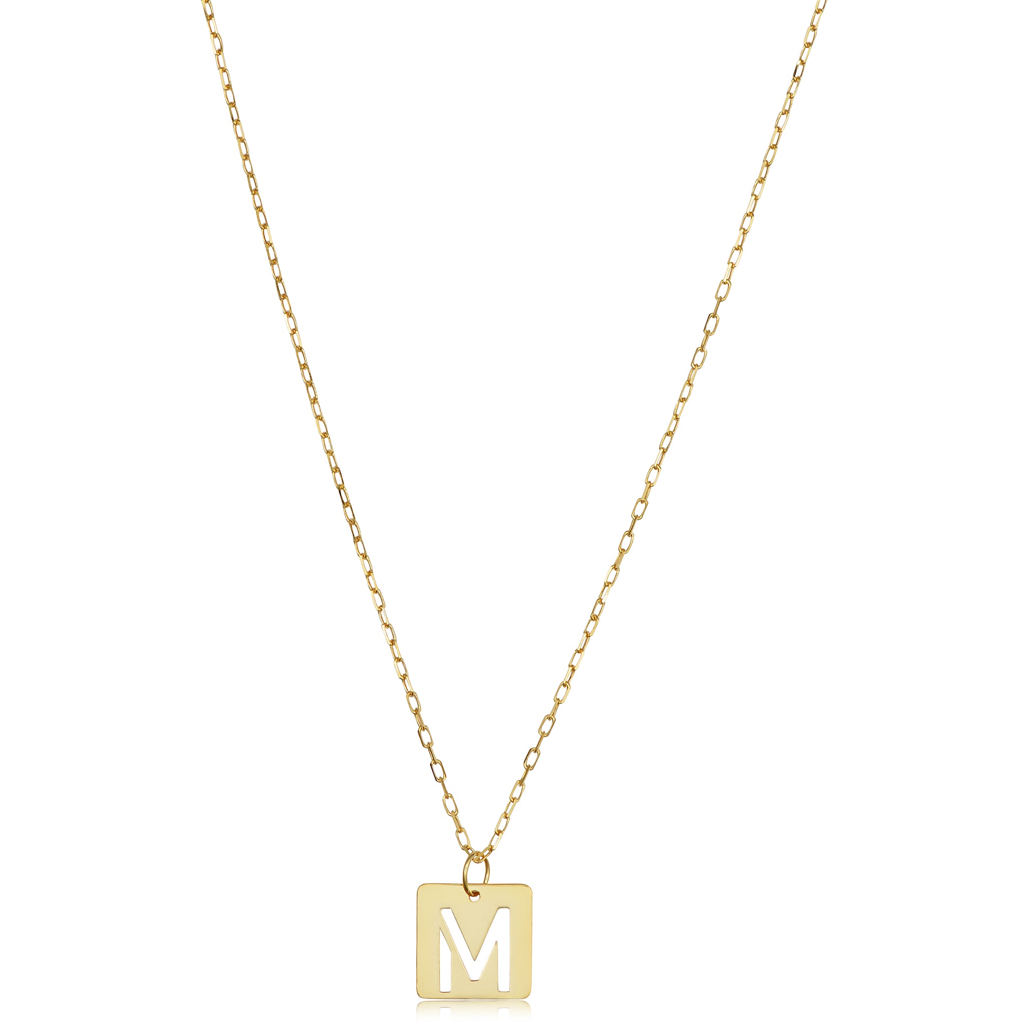 14k Gold Initial Necklace Sabrina Design