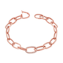 Load image into Gallery viewer, 14k Gold &amp; Diamond Oval Link Bracelet