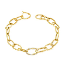 Load image into Gallery viewer, 14k Gold &amp; Diamond Oval Link Bracelet