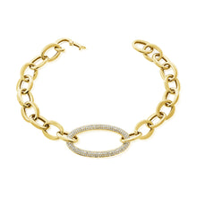 Load image into Gallery viewer, 14k Gold &amp; Diamond Oval Link Bracelet