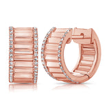 14K Gold & Diamond Huggie Earrings-  0.17 ct.