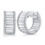 14K Gold & Diamond Huggie Earrings-  0.17 ct.