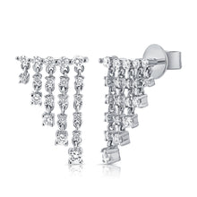 Load image into Gallery viewer, 14K Gold &amp; Diamond Dangle Ear Climber Earrings