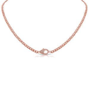 14k Gold & Diamond Paperclip Link Necklace