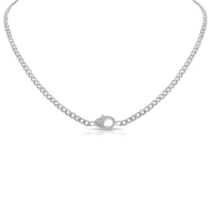 14k Gold & Diamond Paperclip Link Necklace