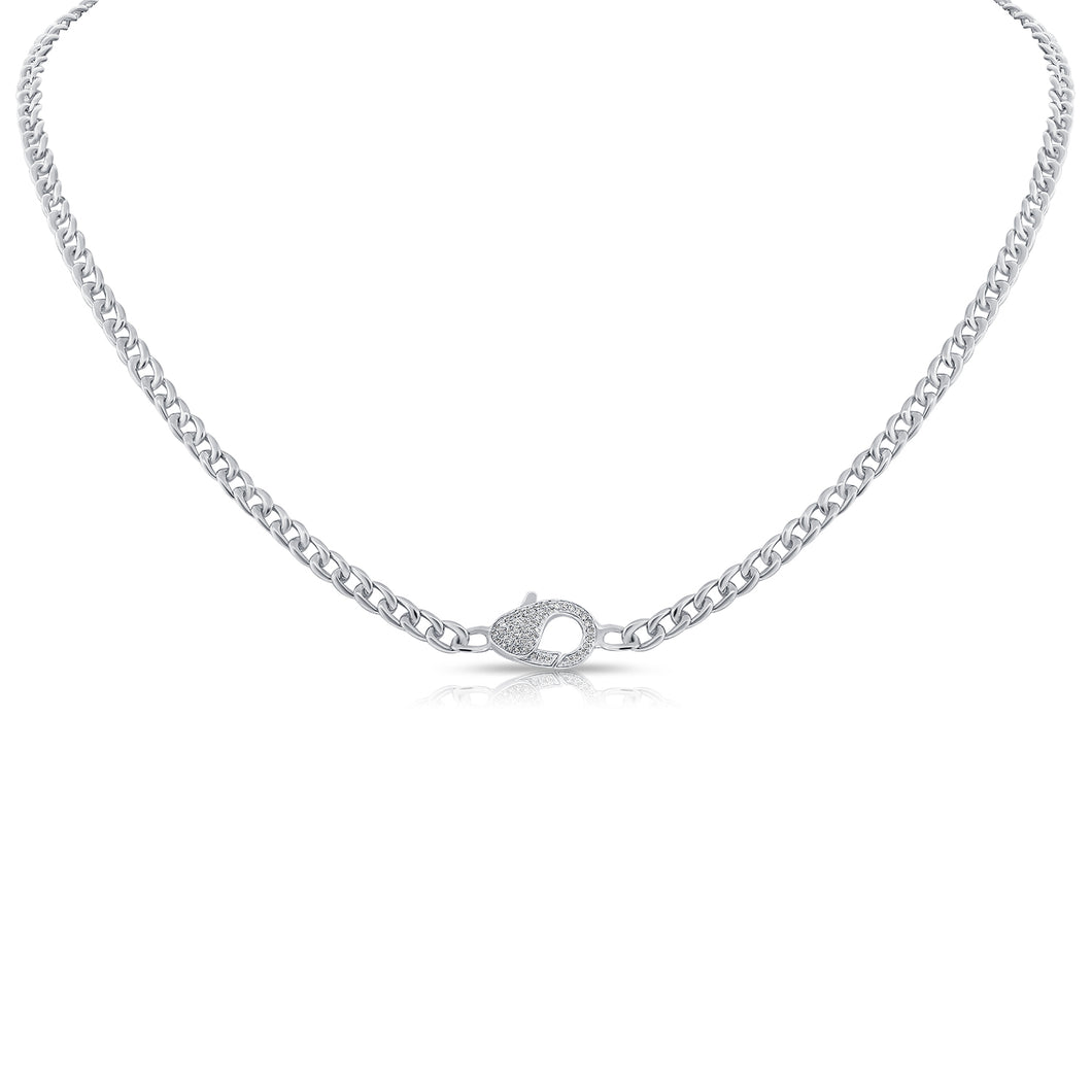 14k Gold & Diamond Paperclip Link Necklace