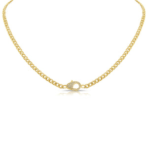 14k Gold & Diamond Paperclip Link Necklace