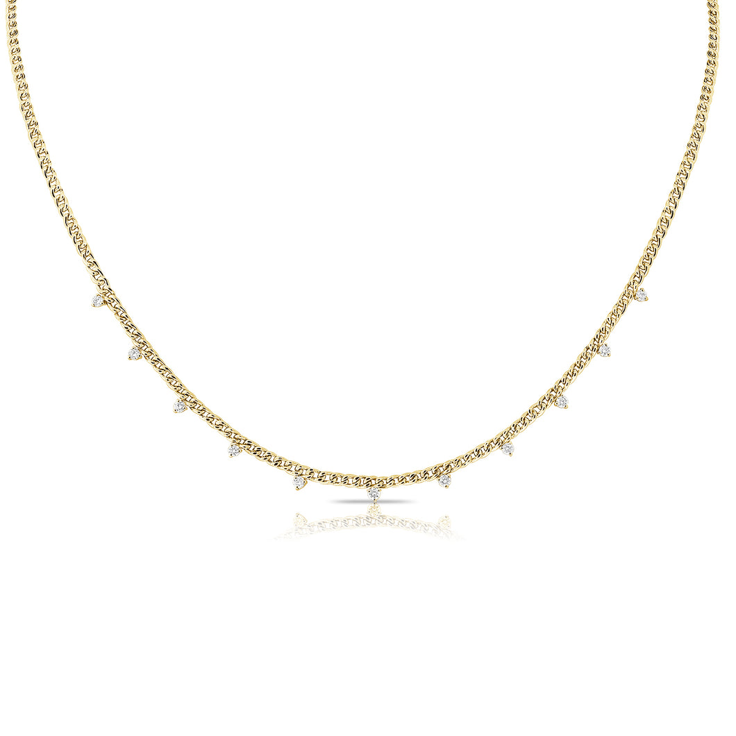 14k Gold & Diamond Link Necklace