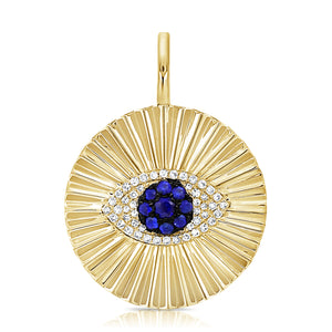 14k Gold & Diamond Evil Eye Charm