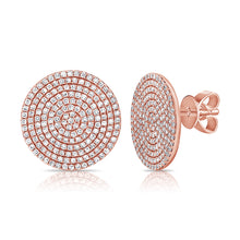 Load image into Gallery viewer, 14k Gold &amp; Diamond Disc Stud Earrings