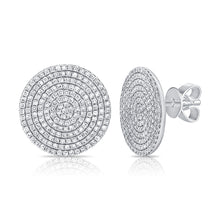 Load image into Gallery viewer, 14k Gold &amp; Diamond Disc Stud Earrings