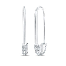 Load image into Gallery viewer, 14k Gold &amp; Diamond Safety Pin Earrings