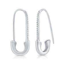 Load image into Gallery viewer, 14k Gold &amp; Diamond Safety Pin Earrings