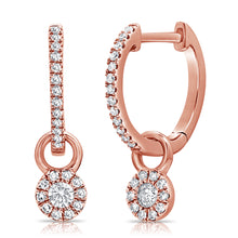 Load image into Gallery viewer, 14k Gold &amp; Diamond Dangle Huggies