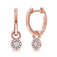 Load image into Gallery viewer, 14k Gold &amp; Diamond Dangle Huggies
