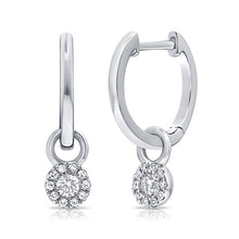 Load image into Gallery viewer, 14k Gold &amp; Diamond Dangle Huggies