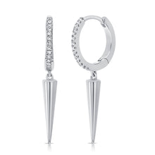 Load image into Gallery viewer, 14k Gold Diamond Huggie Earrings