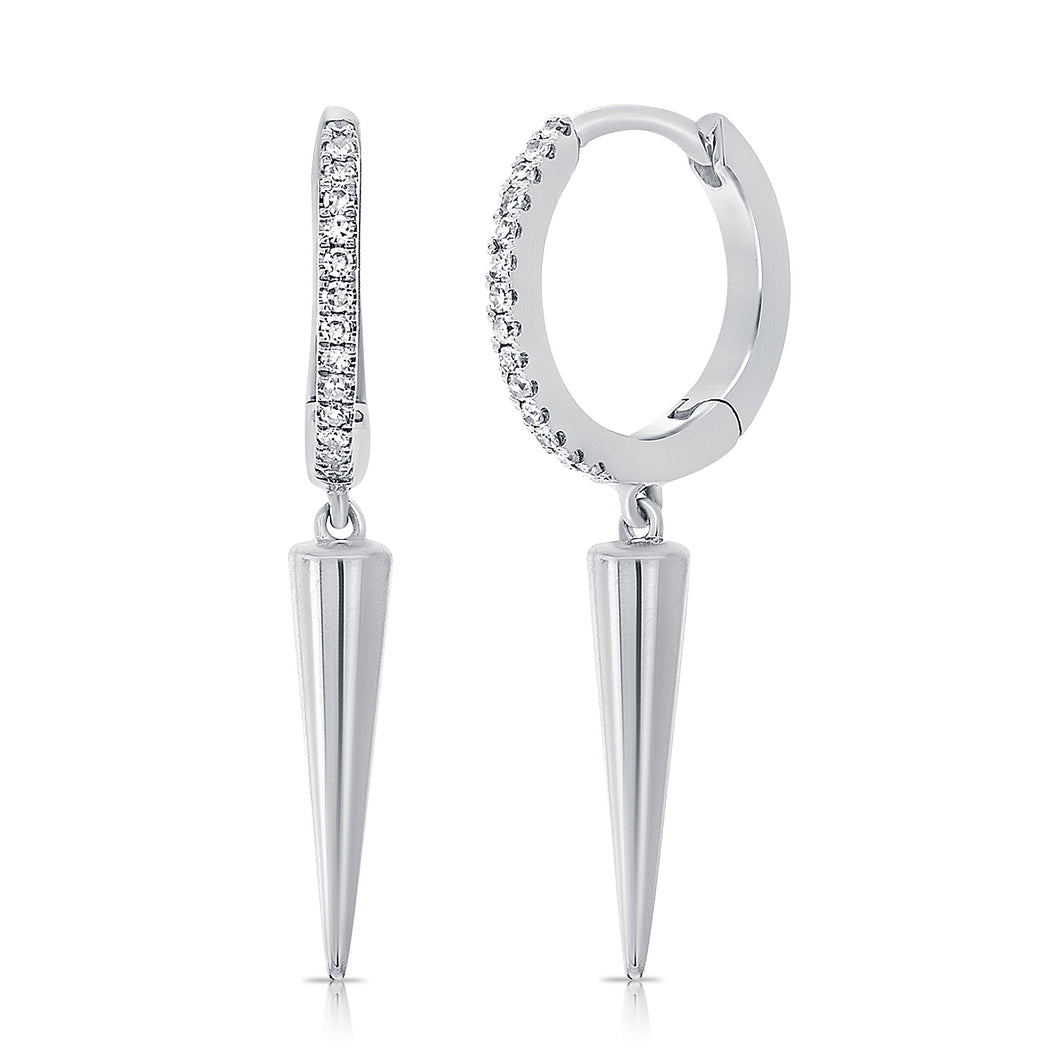 14k Gold Diamond Huggie Earrings