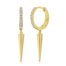 Load image into Gallery viewer, 14k Gold Diamond Huggie Earrings