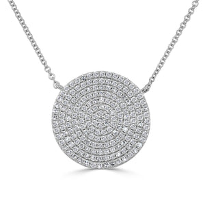 14k Gold & Diamond Large Disc Necklace