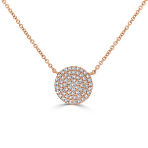 14k Gold & Diamond Disc Necklace