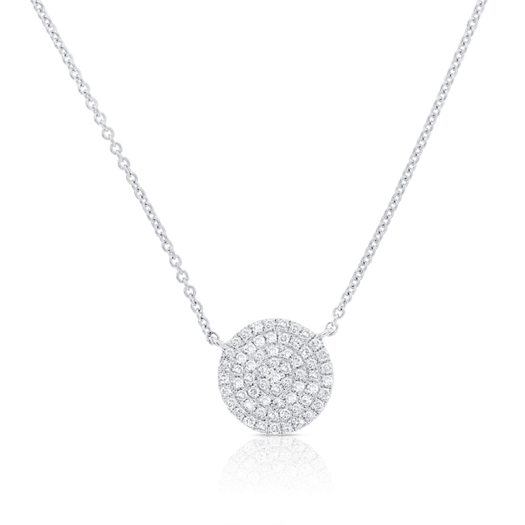 14k Gold & Diamond Disc Necklace