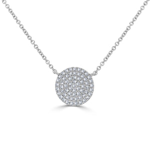 14k Gold & Diamond Disc Necklace