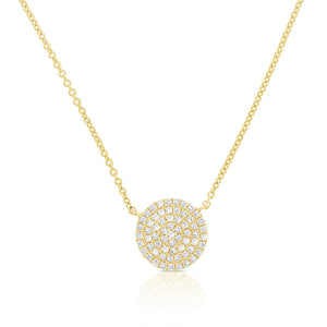 14k Gold & Diamond Disc Necklace