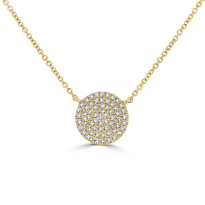 14k Gold & Diamond Disc Necklace