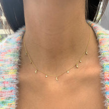 Load image into Gallery viewer, 14k Gold &amp; Diamond Dangle Moon Necklace