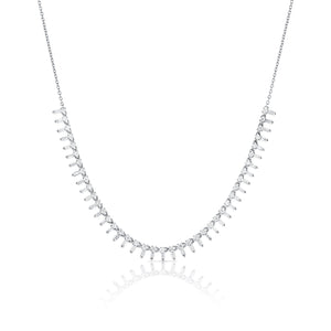 14k Gold & Diamond Baguette Choker Necklace