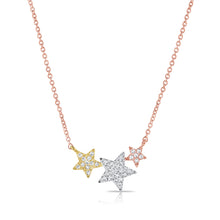 Load image into Gallery viewer, 14K Gold Two-Tone Diamond Star Necklace