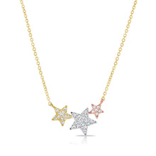 Load image into Gallery viewer, 14K Gold Two-Tone Diamond Star Necklace
