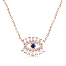 Load image into Gallery viewer, 14k Gold &amp; Diamond Evil Eye Necklace