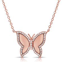 Load image into Gallery viewer, 14k Gold &amp; Diamond Butterfly Necklace