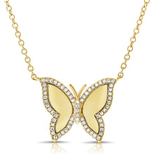 Load image into Gallery viewer, 14k Gold &amp; Diamond Butterfly Necklace