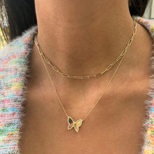 Load image into Gallery viewer, 14k Gold &amp; Diamond Butterfly Necklace