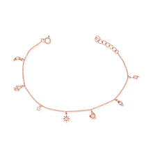 Load image into Gallery viewer, 14k Gold &amp; Diamond Charm Bracelet