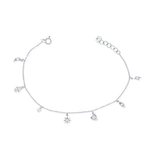 Load image into Gallery viewer, 14k Gold &amp; Diamond Charm Bracelet