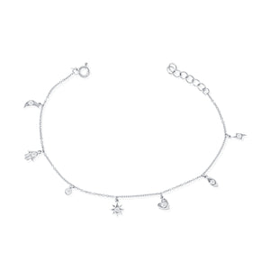 14k Gold & Diamond Charm Bracelet