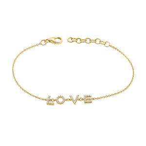 14k Gold & Diamond Love Bracelet