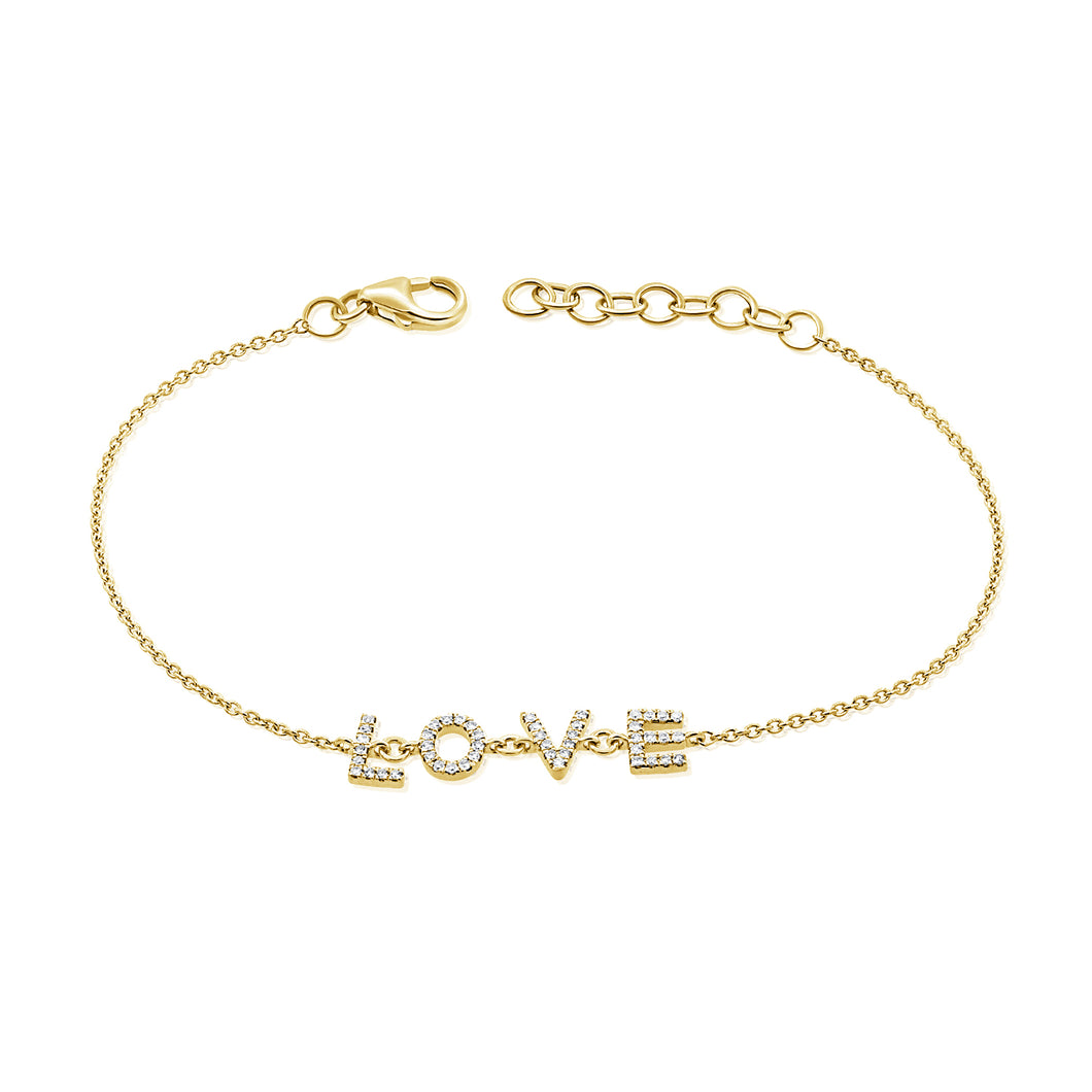 14k Gold & Diamond Love Bracelet