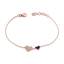 Load image into Gallery viewer, 14k Gold &amp; Diamond Heart Bracelet