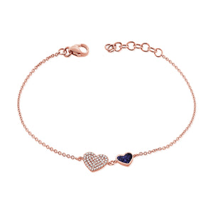 14k Gold & Diamond Heart Bracelet