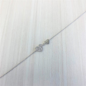 14k Gold & Diamond Heart Bracelet