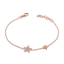 Load image into Gallery viewer, 14k Gold &amp; Diamond Star Bracelet