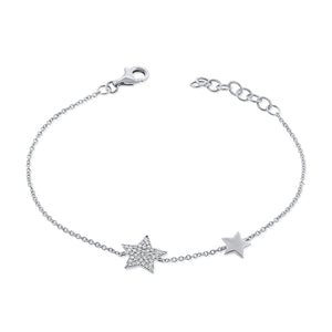 14k Gold & Diamond Star Bracelet