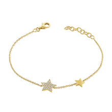 Load image into Gallery viewer, 14k Gold &amp; Diamond Star Bracelet
